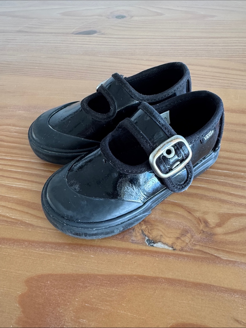 Vans Kids Black Patent Mary Jane with Buckle